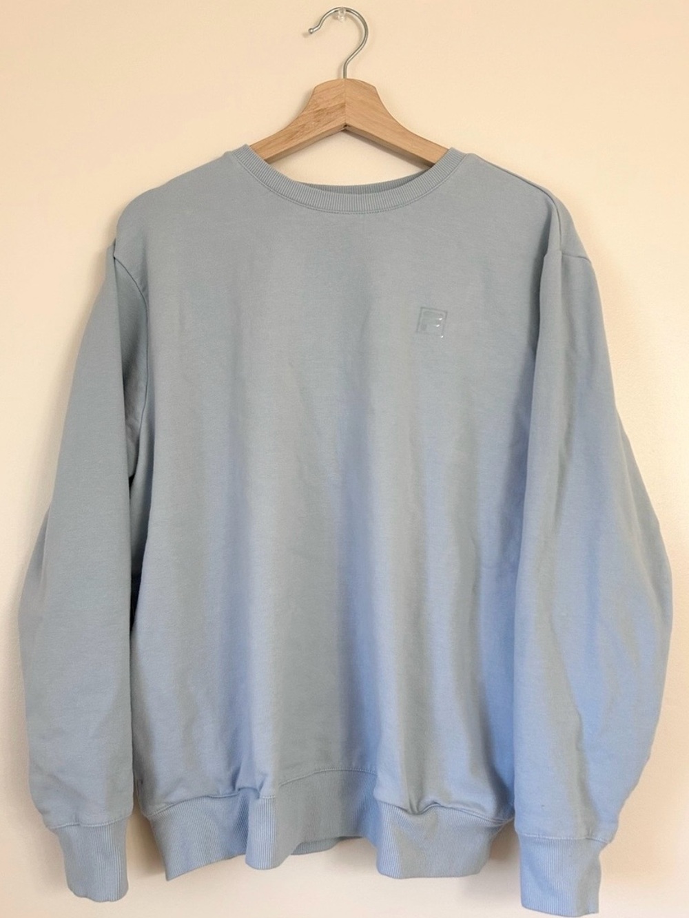 FILA Light Blue Embroidered Logo Crewneck Sweatshirt | Size XL